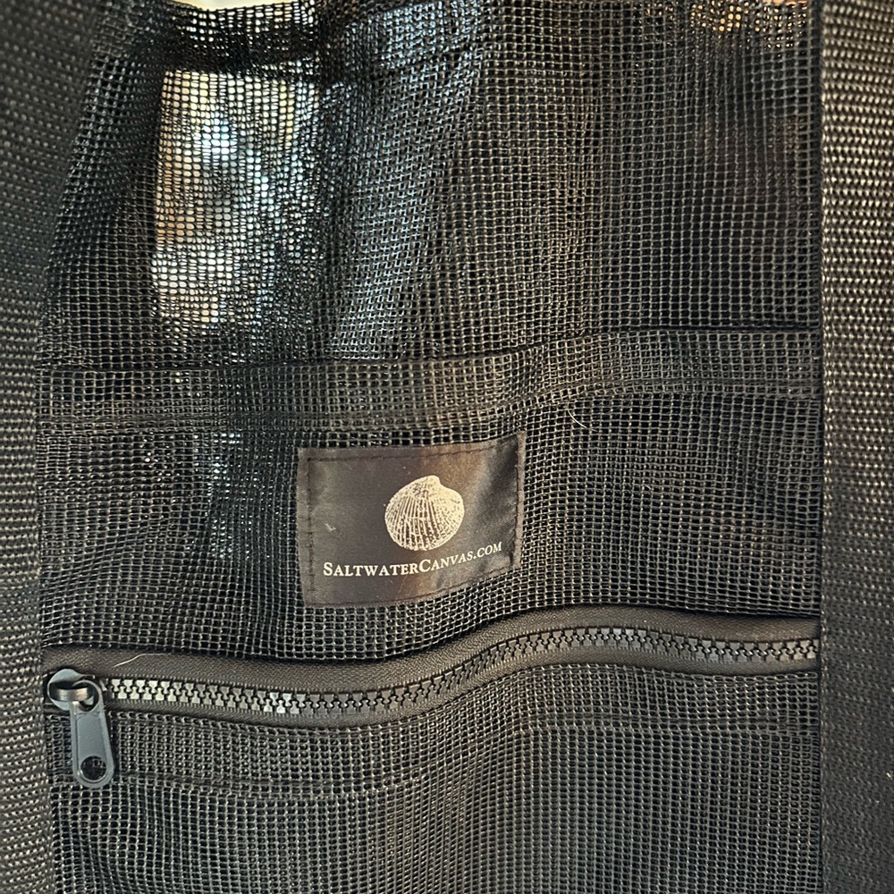 TWO black ‘Saltwater Canvas’ mesh bags